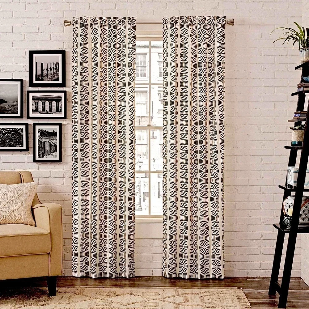 PAIRS to Go Curtain Panels Zaya Neutral Chocolate Brown 2 Panel Set 56 X 84 in